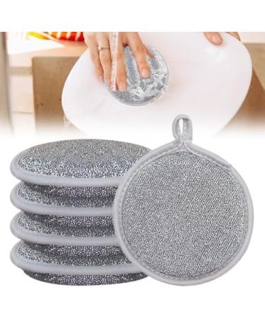 Multipurpose Wire Dishwashing Rags 2024 New Wet and Dry Double Layer Wire Dishwashing Non Scratch Wire Dishcloth Rag Kitchen Dish Towels Cleaning Rags Scrubbing Pads for Dishes Sinks (5pcs)