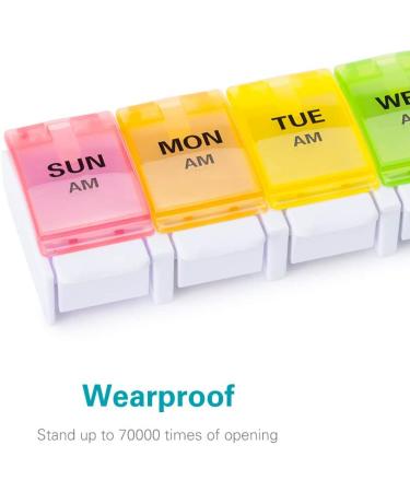 Large Weekly Pill Organizer - Sukuos 7 Day Pill Box with Easy Push Button Design - Buy Online on GoSupps.com