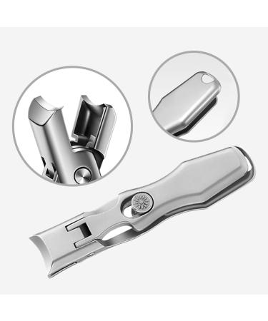 Nail Clippers Ultra Toe with Catcher Anti Splash Steel Heavy Duty Thick Nail Cutter Wide Jaw Toenail Fingernail Silver - Buy Online on GoSupps.com