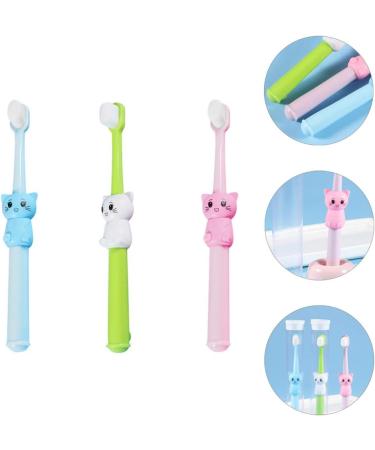 Healifty 3pcs Cartoon Cat Kids Toothbrushes - Soft Bristles for Toddlers and Children - Buy Online on GoSupps.com