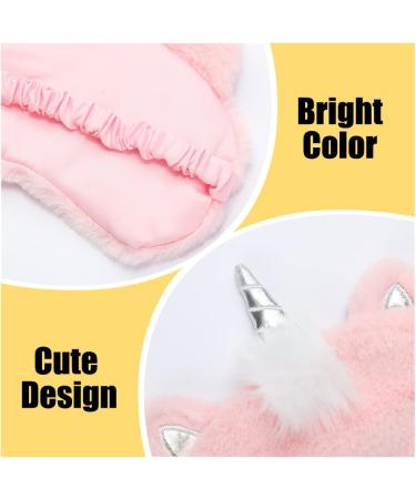 Cute Unicorn Sleep Mask Set - 4 Pcs Cartoon Eye Masks for Women, Girls, Kids | Soft Plush Blindfold for Travel, Nap, Party - Style6 - Buy Online on GoSupps.com