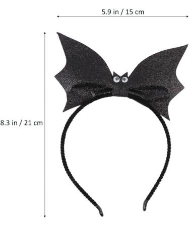 FRCOLOR Bat Headband Hair Hoop Glitter Bat Wing Headband Bat Hair Hoop Black Ears Headband for Halloween Cosplay Girls Adults(Black) - Buy Online on GoSupps.com