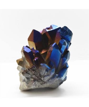 Natural Crystal Rough Natural Crystal 50g Titanium Coated Quartz Cluster Naturally Beautiful Angel Halo Flame Blue Rough Stone Crystal Point Cluster - Buy Online on GoSupps.com