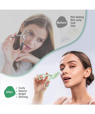 Buy Electric Eyelash Curler - Heated Dual Modes Silicone USB Charging - Long-Lasting Natural Curls for All Eye Types (Green) - International Shipping Available - Buy Online on GoSupps.com