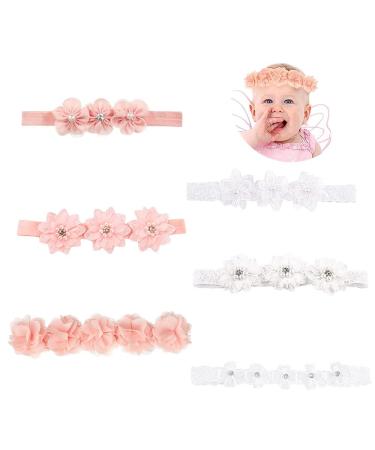 6 Pieces Baby Headband Flowers Flower Headband Baby Baby Girl Headbands Hairband Baby Baptism Flower Headband For Little - Buy Online on GoSupps.com