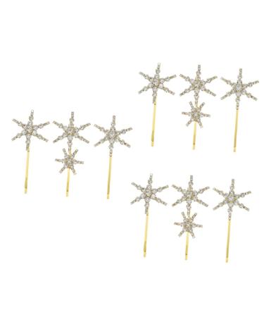 FRCOLOR 3 Sets Starfish Hairpin Hair Clips for Styling Sectioning Bridal Hair Accessories Star Headpieces Rhinestones Hair Clips Decorative Hair Clips Hair Pin Alloy Crystal Hair Fork Miss