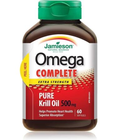 Jamieson Omega Complete Super Krill 500mg 60's 60 Softgels 60 count (Pack of 1) - Buy Online on GoSupps.com