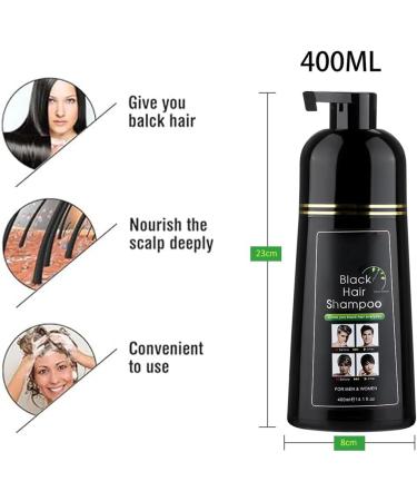  HADAVAKA Black Hair Shampoo Black Color For Men And Women Black Hair Shampoo Instant Hair Dye For Covering White And Grey Hair (Black) - Buy Online on GoSupps.com