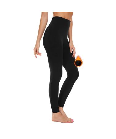 Simiya thermo leggings women fed - high waist thermo pants women comfortable winter thermoleggins soft and breathable long underpants for women L -XL black