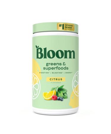 Bloom Nutrition Super Greens Powder Smoothie & Juice Mix - Probiotics for Digestive Health & Bloating Relief Digestive Enzymes with Superfoods Spirulina & Chlorella for Gut Health (Citrus)