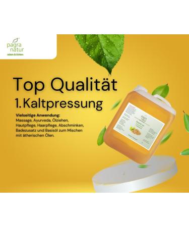 Pagra Natur Massage Oil - Virgin Sesame Oil 1st Cold Pressed 5L Canister | Premium Quality Massage Oil for Relaxation | Buy Internationally - Buy Online on GoSupps.com