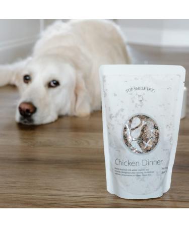 Top Shelf Dog Chicken Dinner Meal - All Natural Human Grade Food Topper for Picky Eaters - Nutrient Packed for Healthy Breeds - 8oz (Pack of 7) - Buy Online on GoSupps.com