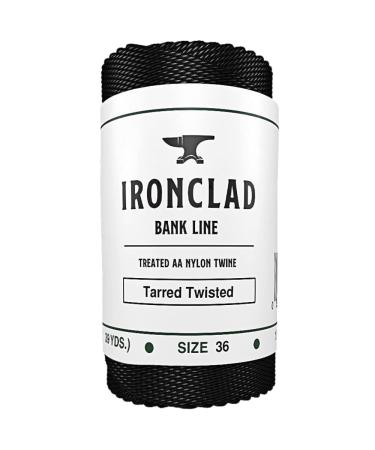 Ironclad Supply Tarred Bank Line  Heavy Duty 100% Nylon Twine for Fishing, Hunting, Camping, Bushcraft  Odorless, Mess-Free Tar Coating 1 lb #36 Twisted
