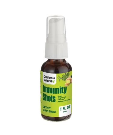 California Natural Immunity Shots 1oz Bottle Organic Ginger Root Oregano Oil - Potent & Pure Immune System Booster - Immune System Support & Wellness Shot (Pack of 1)