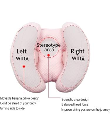 Blublu Park 2-in-1 Baby Travel Cushion - Pink | Adjustable Banana Shape | Neck and Head Support for Infants 3-12 Months - Buy Online on GoSupps.com