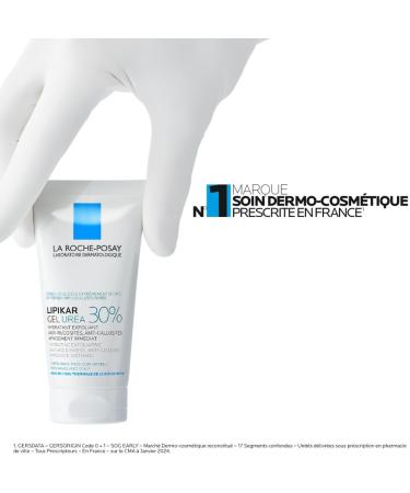 La Roche-Posay Lipikar Urea 30% Exfoliating Moisturizing Gel Ideal for Very Dry Skin Fights Dry Patches and Keratoses Soothing Formula Combining Urea and Niacinamide 50 ml - Buy Online on GoSupps.com