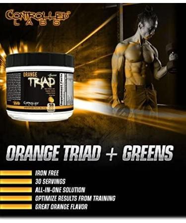 Controlled Labs Orange Triad Plus Greens 30 Servings - Iron Free Multivitamin for Men and Women - Sports Supplement for Overall Health, Digestion, Immune System, and Joint Health - Buy Online on GoSupps.com