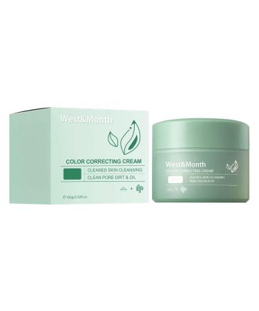 Color Correcting Treatment Cream Anti Redness Green Concealer Hydrating Color Correcting Cream Pigment Correcting Cream Apply After Moisturizer Before Sunscreen and Makeup