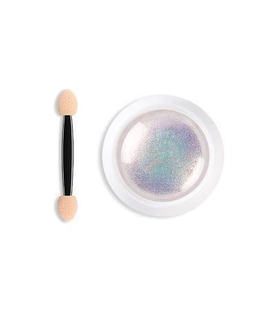 Amoyeric Glitter Holographic Rainbow Nail Art Powder Mirror Pigment with Mini Brush Multi