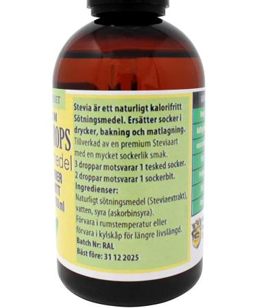 Aromhuset Premium Stevia Drops 100ml 100% Natural Sugar Free Zero Calorie Liquid Flavoured Sweetener for Diet Keto Vegan Diabetic & More - Buy Online on GoSupps.com