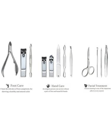 Professional 12-Piece Manicure & Pedicure Set | Stainless Steel Nail Clipper Kit | Travel Grooming Tools - Black - Buy Online on GoSupps.com