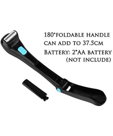 Pain-Free Body Shaver with Curved Handle - Wet or Dry Use (Black) | International Shipping Available - Buy Online on GoSupps.com
