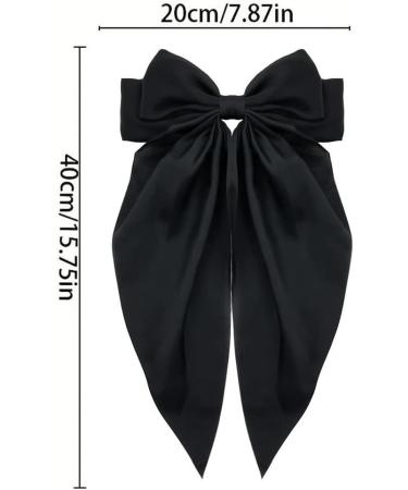 ZSPERKLA 2PCS Large Bow Hair Clips Set - Satin French Hair Accessories for Women & Girls (Black + Beige) - Buy Online on GoSupps.com