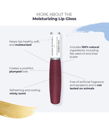 Alana Mitchell Moisturizing Lip Gloss - Tinted Lip Plumper with Jojoba Oil & Vitamin E for Youthful Soft Lips (Raspberry Beret) - International Shipping Available - Buy Online on GoSupps.com