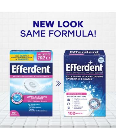 Efferdent Denture Cleaner 90 ct - Effortlessly Clean and Refresh Dentures - Buy Online on GoSupps.com