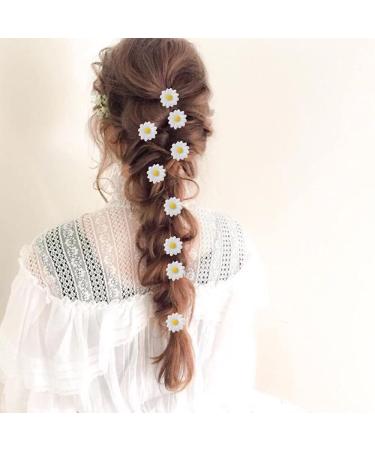 12pcs Women's Multi-colored Daisy Hair Clips - White Sunflower Hairpins for Bridesmaid, Wedding, Photography - Buy Online on GoSupps.com