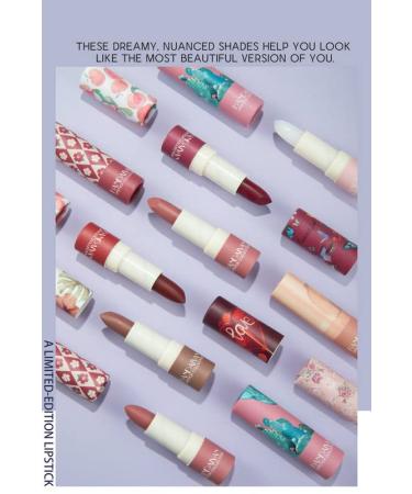 AKARY Matte Nude Lipstick - Bold & Intense Paper Tube Lipstick for Long Lasting Velvet Lips | Non-Stick Cup Formula - Perfect Gift for Women & Girls (01 Transpare...) - Buy Online on GoSupps.com