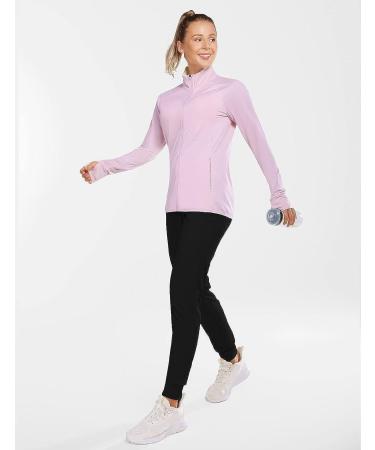 BALEAF Women's UPF 50+ Long Sleeve Athletic Jacket with Zipper Pockets in Pink - Size Medium - Buy Online on GoSupps.com