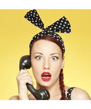 Boolavard Retro Bowknot Polka Dot Wire Headbands for Women & Girls - Black & Red (2 Pack) | Stylish Hair Accessories - Buy Online on GoSupps.com