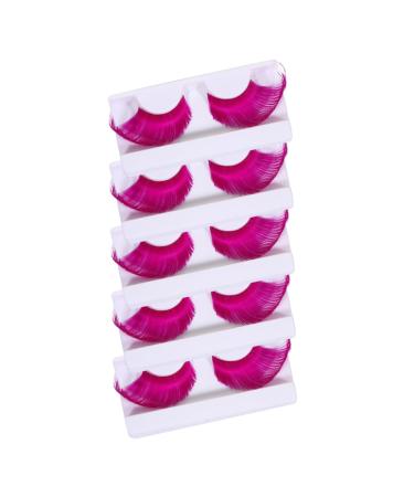FRCOLOR 5 Pairs Halloween Extra Long False Eyelashes 3d Dense Cosmetic 1 count (Pack of 1) Rosy