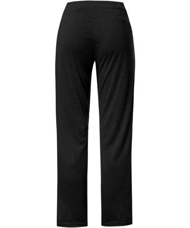 Handyulong Women's Stretch Cargo Yoga Pants with Pockets - Black | Wide Leg Palazzo Trousers for Workout and Relaxation - Buy Online on GoSupps.com