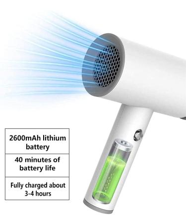 Cordless Hair Dryer Portable Mini Blow Dryer USB Rechargeable Hair Dryer Low Noise Hot and Cold Hair Dryer for Outdoor Travel Art Painting - Buy Online on GoSupps.com
