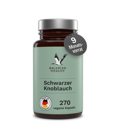 Black garlic extract 15: 1-270 vegan capsules for 9 months - odorless - fermented - natural superfood - without additives - laboratory testing - Made in Germany - Balanced Vitality - Buy Online on GoSupps.com