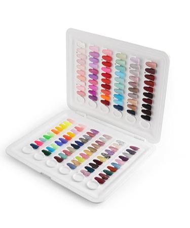1pc Nail Color Book Color Cards Fake Tips Display Book Nail Color Display Board Color Card Book Chart Nail Art Tool Nail Color Sample Plate Nail Polish Glue Abs White Template