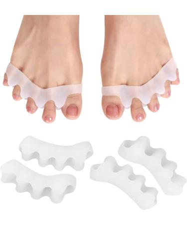 Dr.Pedi Toe Separator for Feet Correct Toes Yoga 10 Pieces Silicone Hammer Toe Corrector for Women & Men Correct Toe Straighteners for Overlapping Toes Clear*5