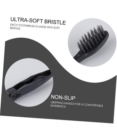 FRCOLOR 8pcs Charcoal Folding Toothbrush - Travel-Friendly Compact & Grey - Ideal for International Shipping - Buy Online on GoSupps.com