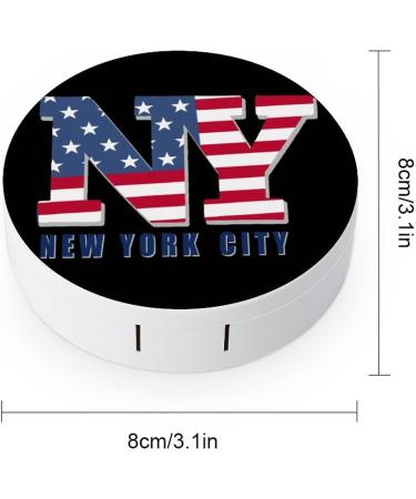 New York City Round Case For Contact Lens Kit Storage Box with Mirror Printed - Buy Online on GoSupps.com