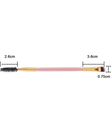 Frienda 3 Pack Eyebrow Brush & Spoolie Set - Double Handle Angled Brush and Comb for Brow Powders, Waxes, Gels - Pink - Buy Online on GoSupps.com