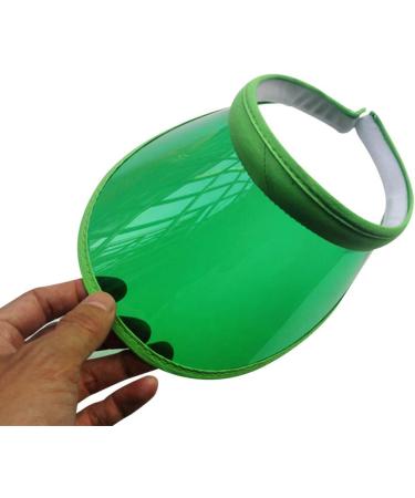 ZZZALL Women & Unisex UV Protection Summer Candy Color Open Top Beach Cap - Transparent PVC Clip-on 10 Colors Available (Pink) - Buy Online on GoSupps.com