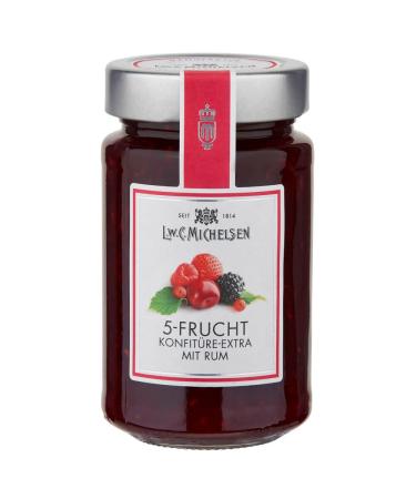L.W.C.Michelsen - 5 -Frucht jam with rum (280g) |Fruity & sweet |Extension with rum and fresh fruits |Fruit spread jam around