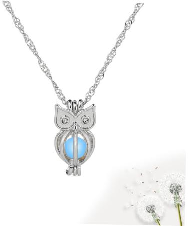 COLLBATH Owl Necklace 1Pc Hollow Owl Pendant Unisex Luminous Glowing in Dark Alloy Necklaces Beads Pendant for Women Female Ladies Hollow Pendant - Buy Online on GoSupps.com