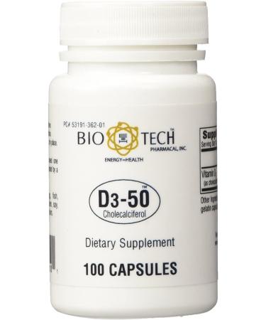 D3-50 50 000iu - Bio-Tech Pharmacal - 100 Capsules - Pack of 2 - Buy Online on GoSupps.com