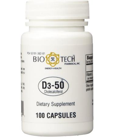 D3-50 50 000iu - Bio-Tech Pharmacal - 100 Capsules - Pack of 2