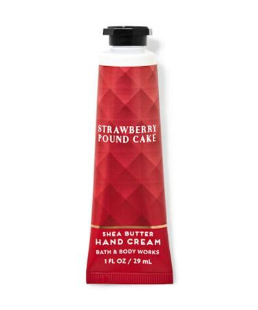 Bath & Body Works Strawberry Pound Cake Shea Butter Travel Size Hand Cream 1oz (Strawberry Pound Cake)  1 Fl Oz (Pack of 1)