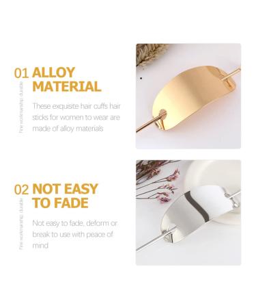 Lalafina High-Glossy Alloy Hair Pin Set - Gold Bread Cage Roll Cuffs & Knot Holders for Perfect Ponytails - Buy Online on GoSupps.com