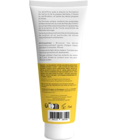 CicaManuka - Manuka Honey Whitening Toothpaste IAA15+ Maintains the shine of teeth Certified Organic 75ml - Buy Online on GoSupps.com